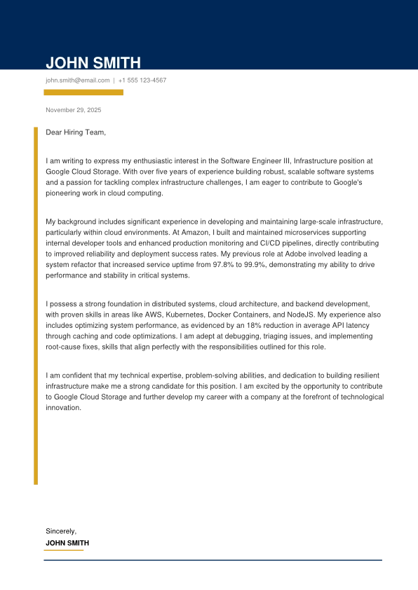 Modern Cover Letter Template