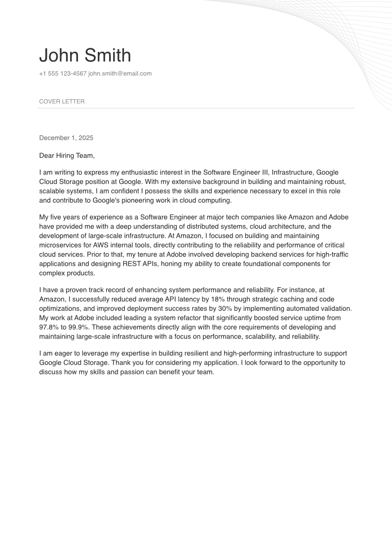 Wavy Cover Letter Template